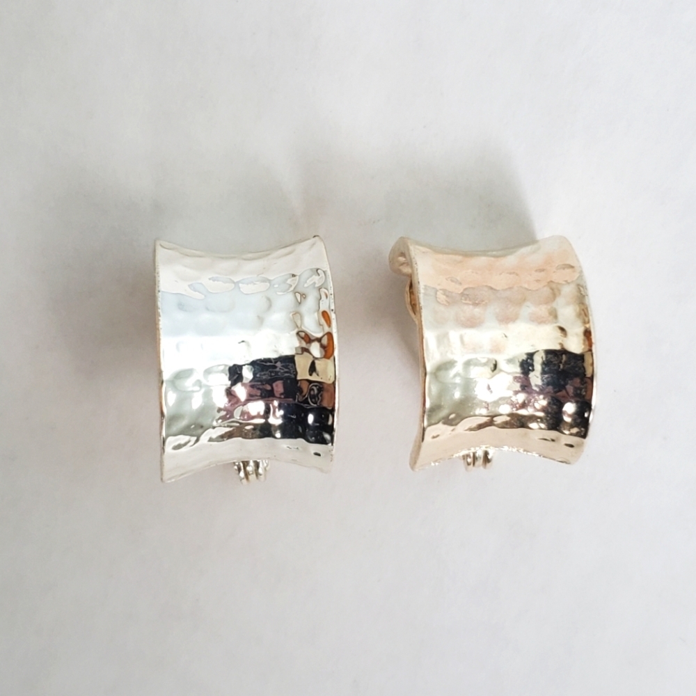 Monet Silver Clasp Earrings‎ Vintage